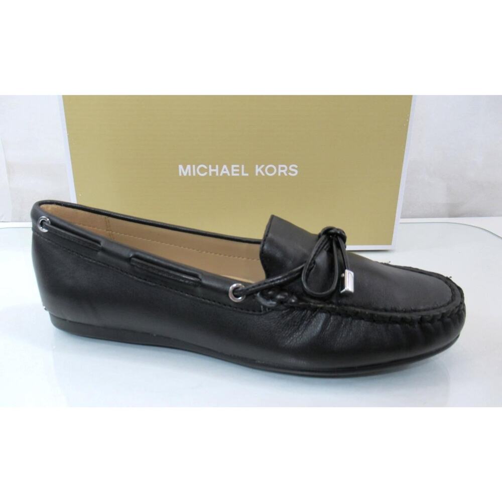 Michael Kors Sutton Moccasin Driver Flat Shoes MK Signature Black Size 9